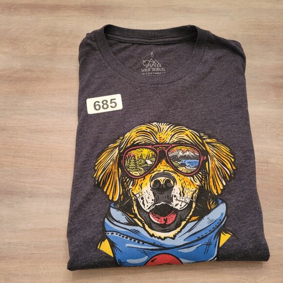 Wild Tribute 4 The Parks T Shirt Mens Medium Charcoal Gray Maximus Dog CO - Picture 8 of 8